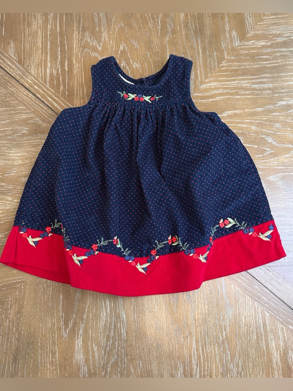 Vintage Samara Navy corduroy jumper Sleeveless Dress